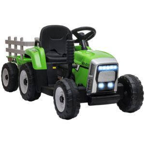 Elektrischer Traktor Kinder Aufsitztraktor mit MP3 Funktion 3 6KM/H Grün
