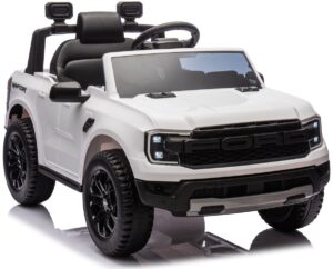 FORD RANGER 90W EVA Räder Kinderauto Kinderfahrzeug Kinder Elektroauto Wei