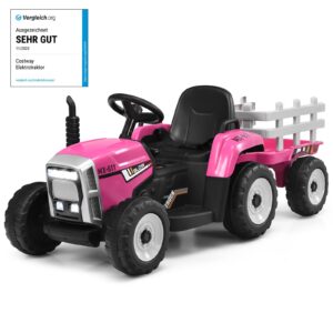 12V 3 Gang Elektrotraktor Kinder Elektrofahrzeug Elektroauto Aufsitztraktor