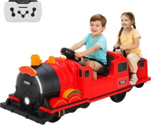 12V Elektro Zug mit Zugwaggon Kinder Elektroauto Elektrofahrzeug LED Beleuchtung