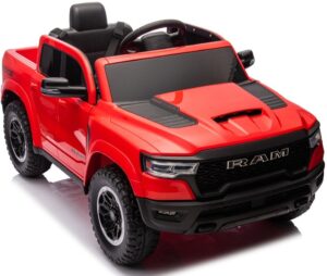 Dodge RAM 1500 EVA Räder Schlüssel Kinderauto Kinderfahrzeug Elektroauto Weiß