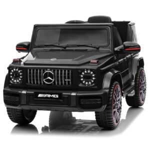 Mercedes Benz G63 Kinder Elektroauto 12V mit 2.4G Fernbedienung Schwarz für 3 5