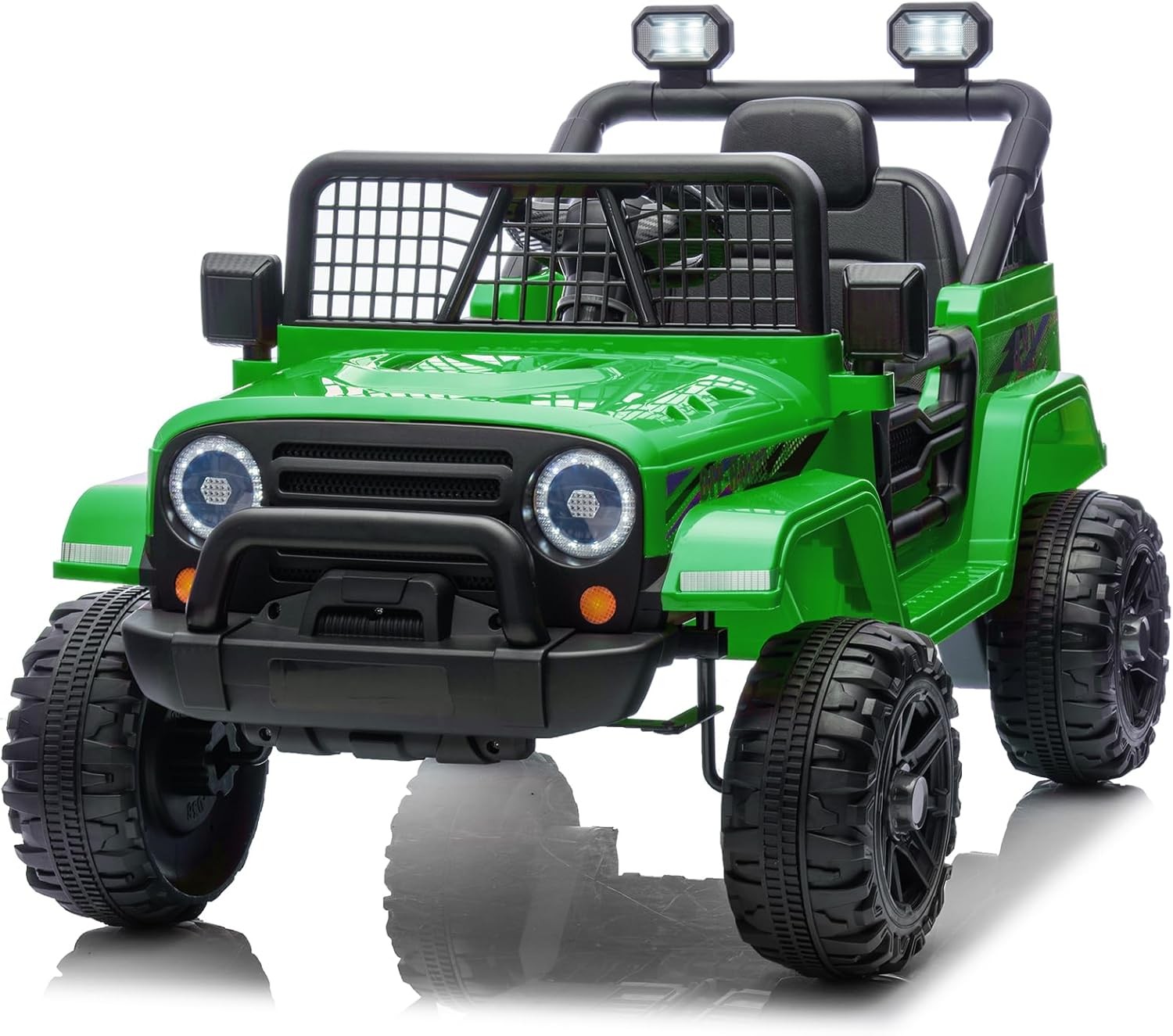 Grünes Kinder Elektroauto 12V mit 2 4G Fernbedienung geeignet für Kinder 3 8