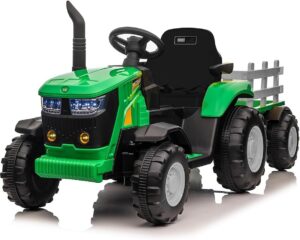 12V Kinder Kinder Fahrt auf Traktor mit Anhänger Fernbedienung Aufsitztraktor DE