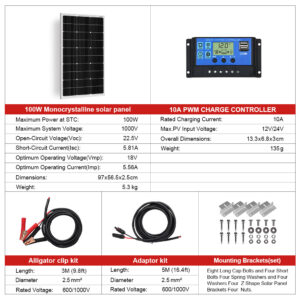 100W 200W 400W 12V Mono Solar Modul Starr für Dach Gartenhaus Carport Balkon