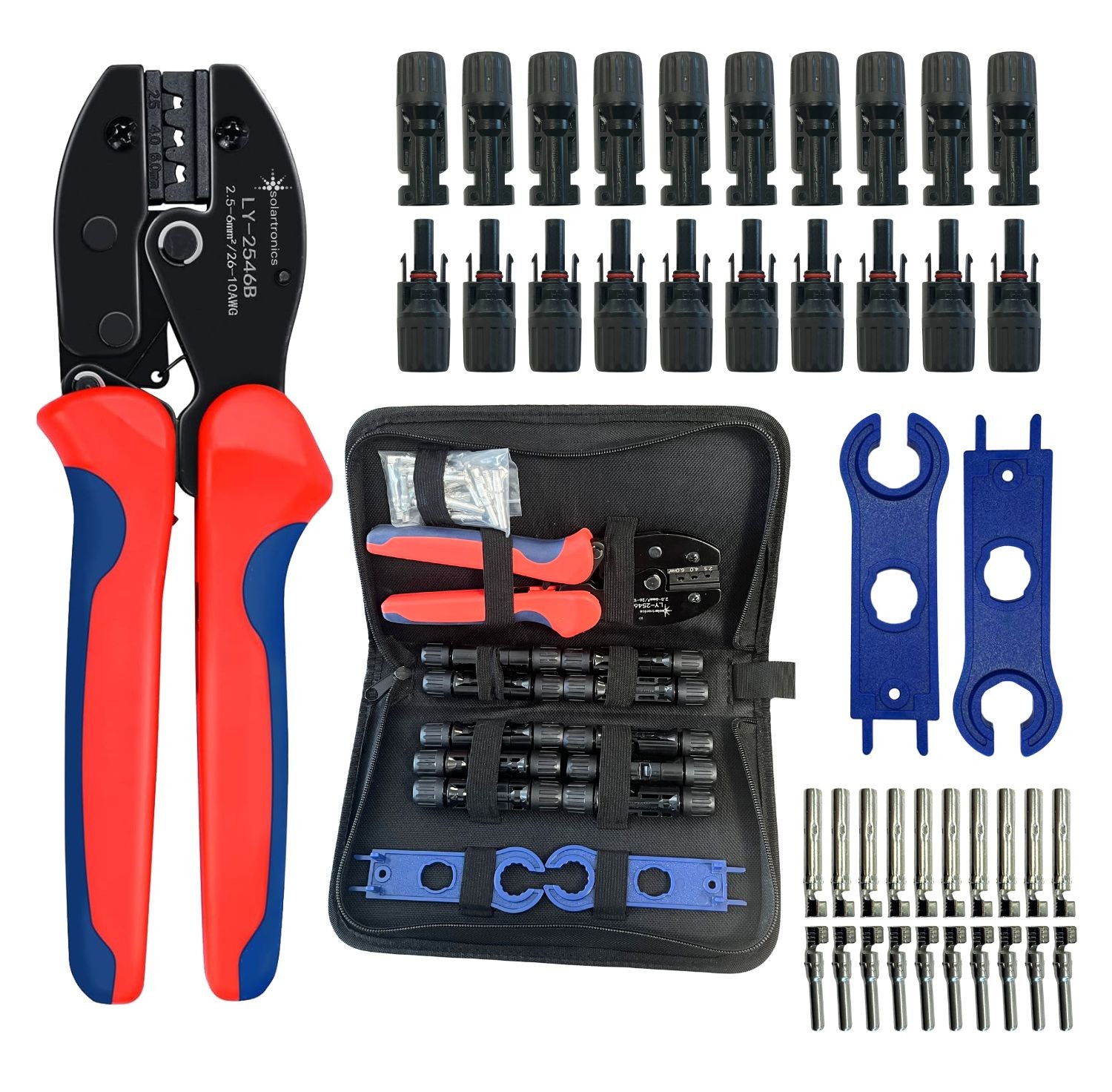 10 Paar Solarstecker Steckverbinder für 4mm² 6mm² Solarkabel mit Solar Spannsc