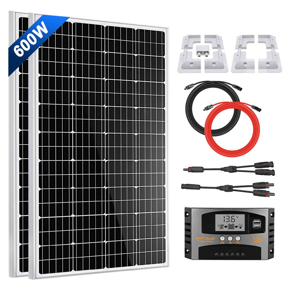 600W Solarpanel Solarmodule Kit 12V Monokristallin Wohnmobil Boot Auto Camping