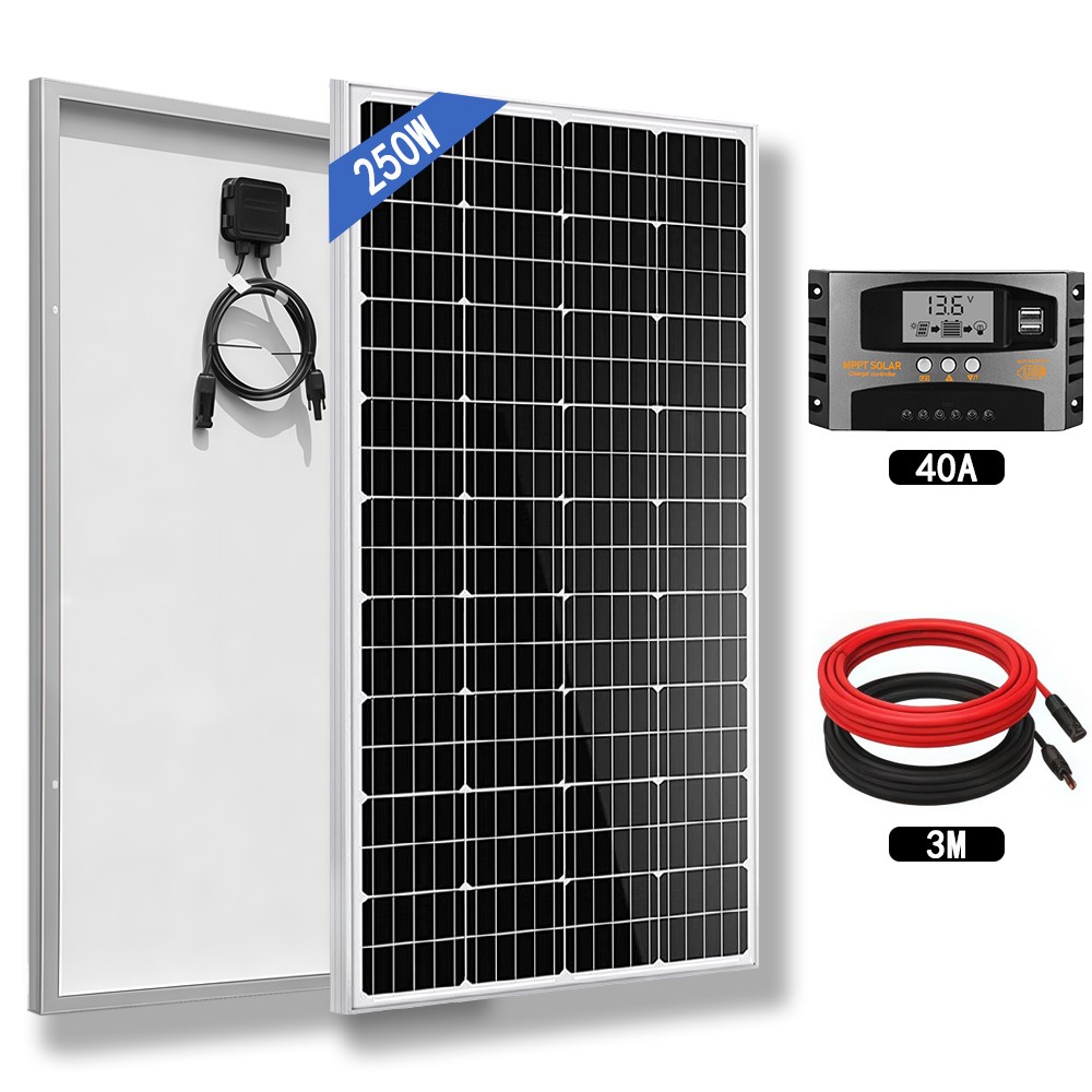 1000W 750W 500W 250W Solarmodul Set Solarpanel Wohnmobil Camping Off Grid Haus