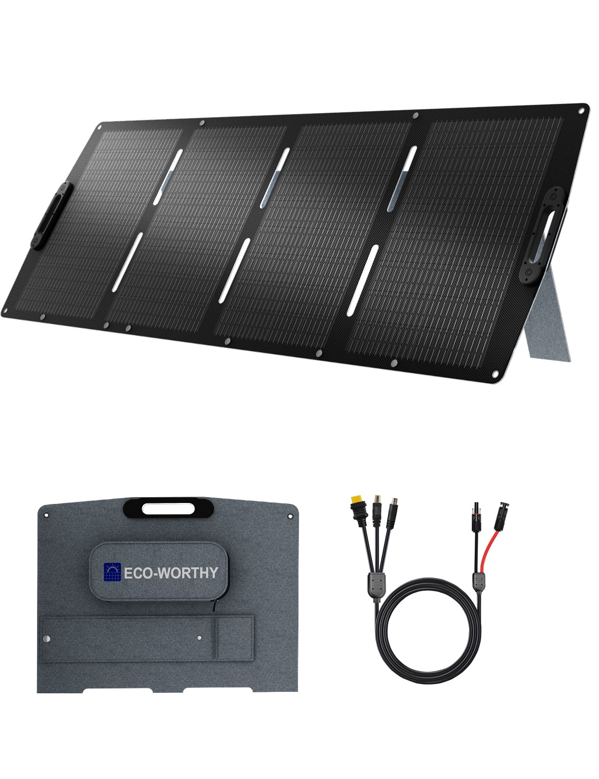 ECO WORTHY Tragbares Solarpanel 200W monokristallines Silizium Wohnmobil Camping
