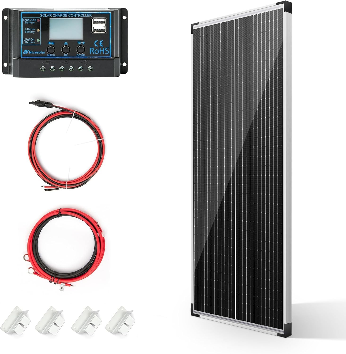 100W Solarpanel Bifazial 12V Monokristallines Solarpanel Kit 100 Watt Solarmo...