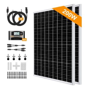 200W Solarpanel Kit Solarmodul Monokristalline Photovoltaik für Wohnmobil Balkon