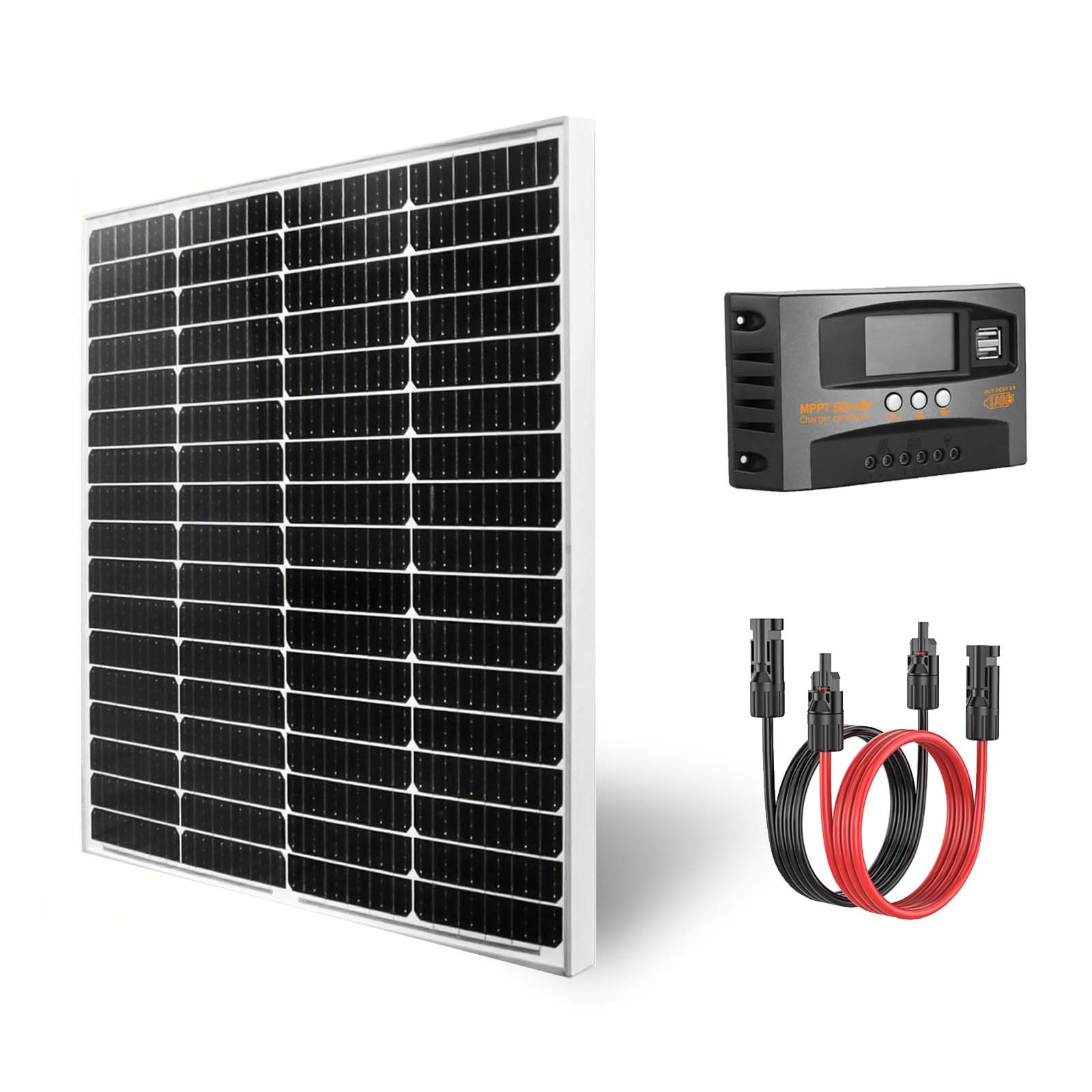 100W Solarmodul Solarpanel Kit 12V Mono PV Photovoltaik Balkonmodul Wohnmobil