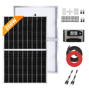 200W Solarpanel Kit Solar Set 12V mit 40A Laderegler RV Solarmodule Solaranlage