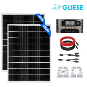 200W 12V Solarpanel Solaranlage Kit Mit Controller PV Halterung für Wohnmobil