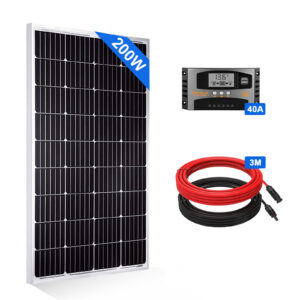 200W 12V Solarmodul Solarpanel Kit Monokristallin für Wohnwagen Wohnmobil Garten