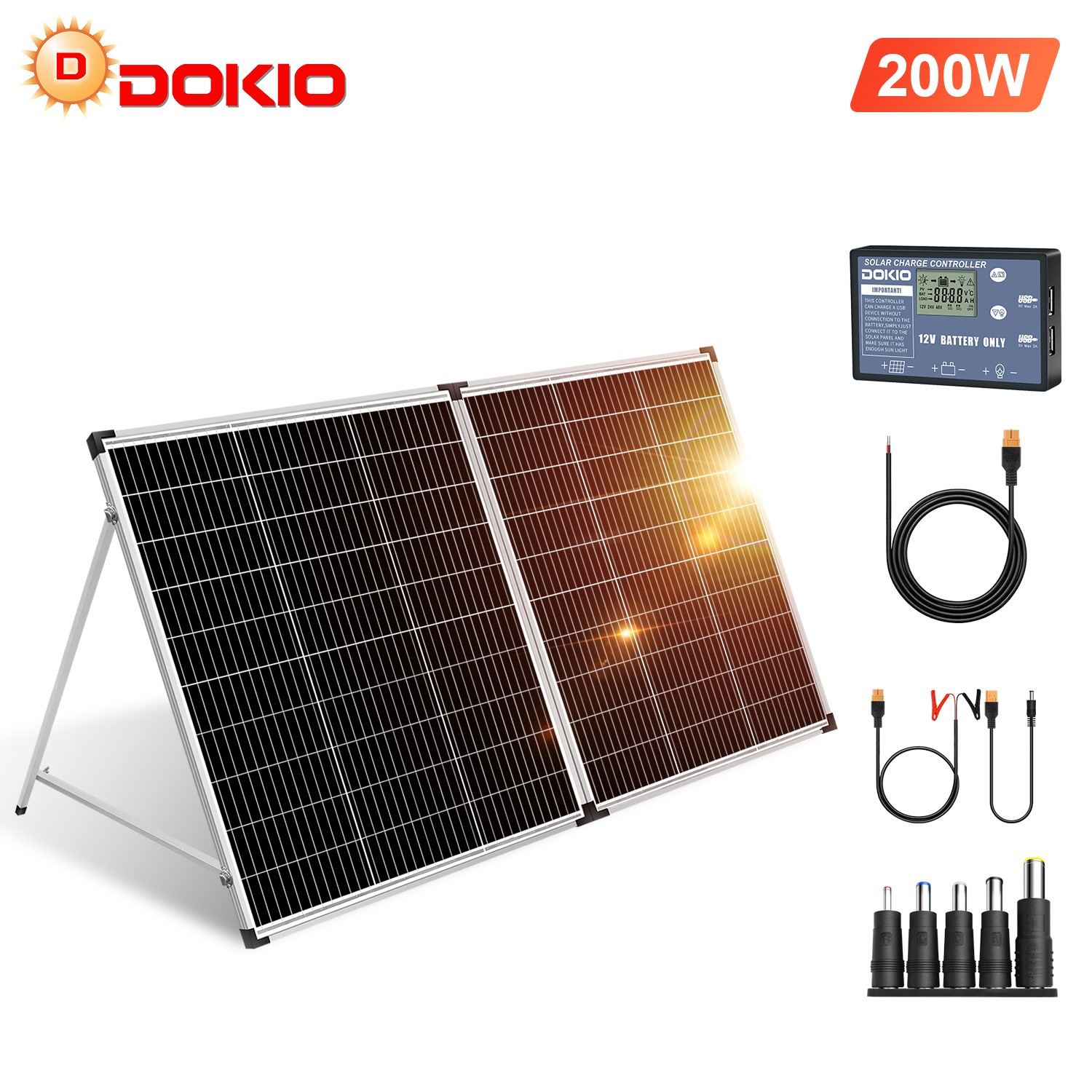 200W Kit pannello solare portatile Solar Suitcase per 12V batterie giardino