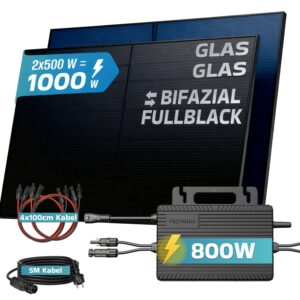 SUNNIVA® Balkonkraftwerk 1000W/800W Solaranlage VAYSUNIC VM800WE BE P2 FULLBLACK