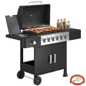 Gasgrill 17 8 KW 6+1 Brenner BBQ Grillwagen aus Edelstahl inkl Seitenbrenner