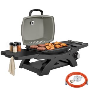 Gasgrill 3 3 KW Tragbarer Tischgrill mit 1 Brenner klappbar Seitentischen