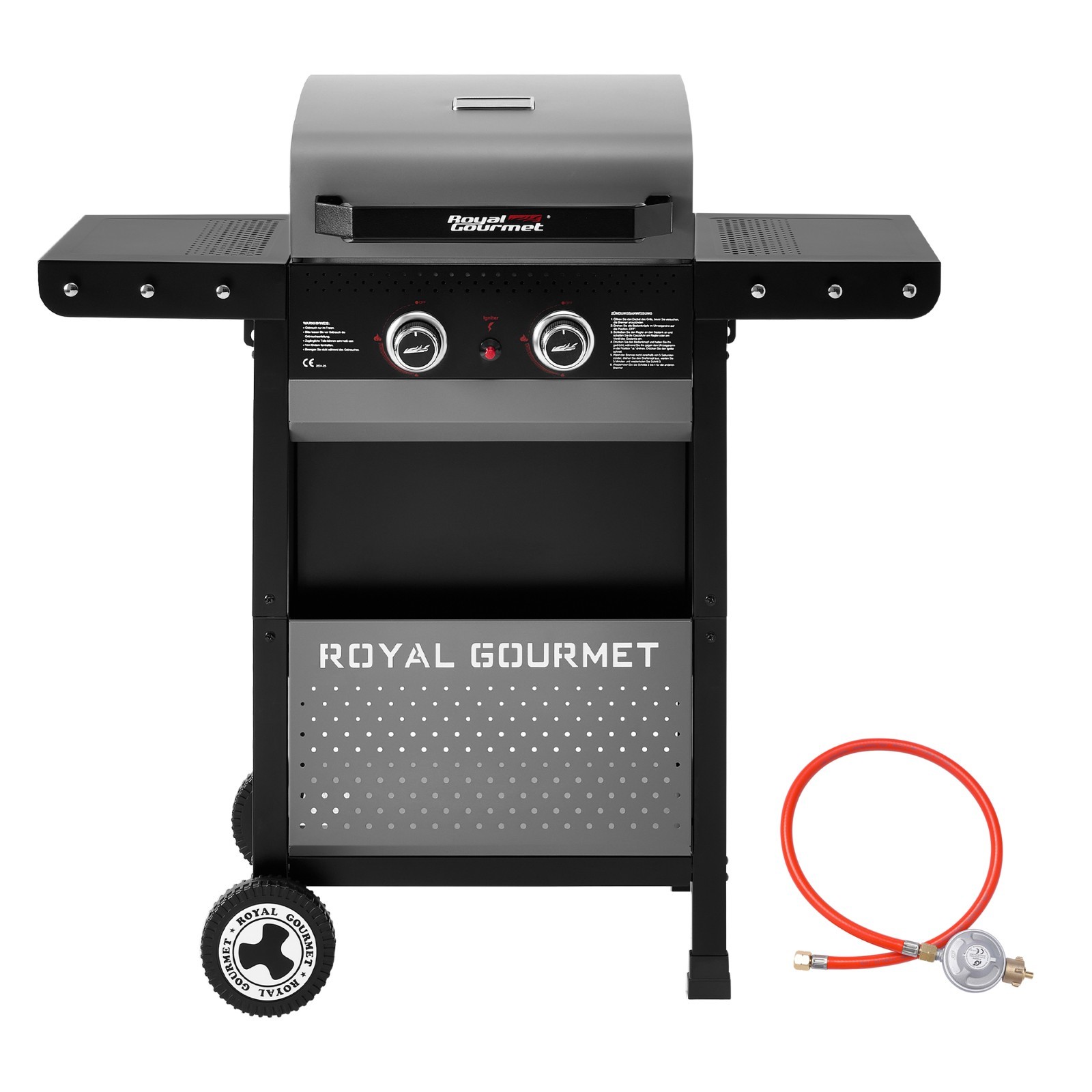 Royal Gourmet Gasgrill Grillwagen BBQ Standgrill mit Seitenablagen