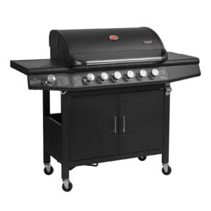 TAINO RED 6+1 Gasgrill BBQ Grill Wagen Edelstahl Brenner Seitenkocher Schwarz