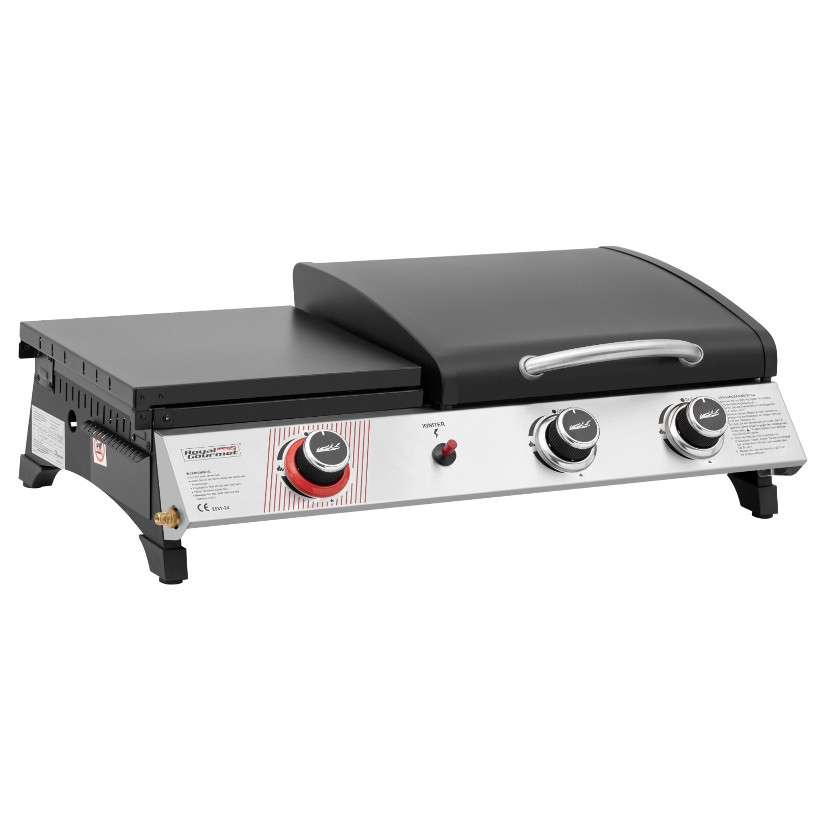 Royal Gourmet 3 in 1 Tischgasgrill mit Grillen Braten Kochen
