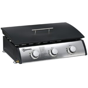 Gasgrill Tischgrill BBQ mit 3 Brennern Tischgasgrill mit Schlauch Deckel
