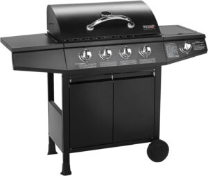 TAINO BASIC 4+1 Gasgrill Grillwagen Edelstahl Brenner Seitenkocher TÜV geprüft