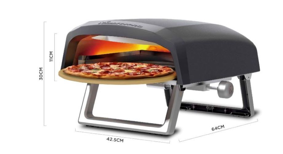 MasterPRO Napoli Tragbarer Gas Drehpizzaofen / bis zu 500 °C / Tragetasche
