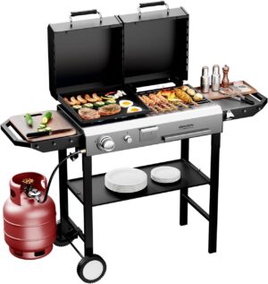 12000 BTU 2 in 1 Stand Gasgrill mit elektronischer Zündung für den Außenbereich