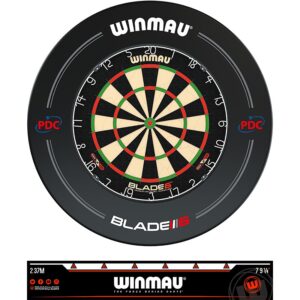 Winmau Blade 6 Dartscheibe Dart Board und Blade 6 PDC Surround incl. Abwurflinie