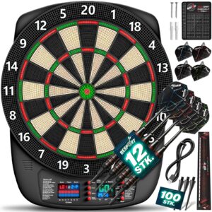 RE:SPORT® Profi Dartscheibe elektronisch Dartboard Set E Dart Automat 15 Pfeile
