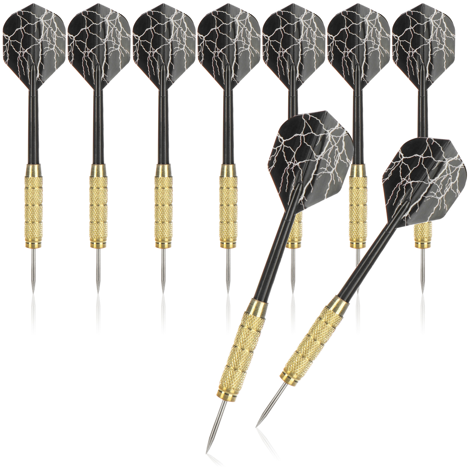 9x Dartpfeil bronzierte Steel Darts Dartpfeile mit Stahlspitze