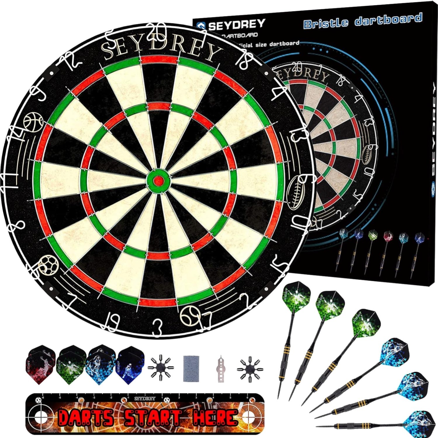 Dartscheibe Kork Set mit Pfeilen Sisal Darts Dartscheibe Steeldart professionell