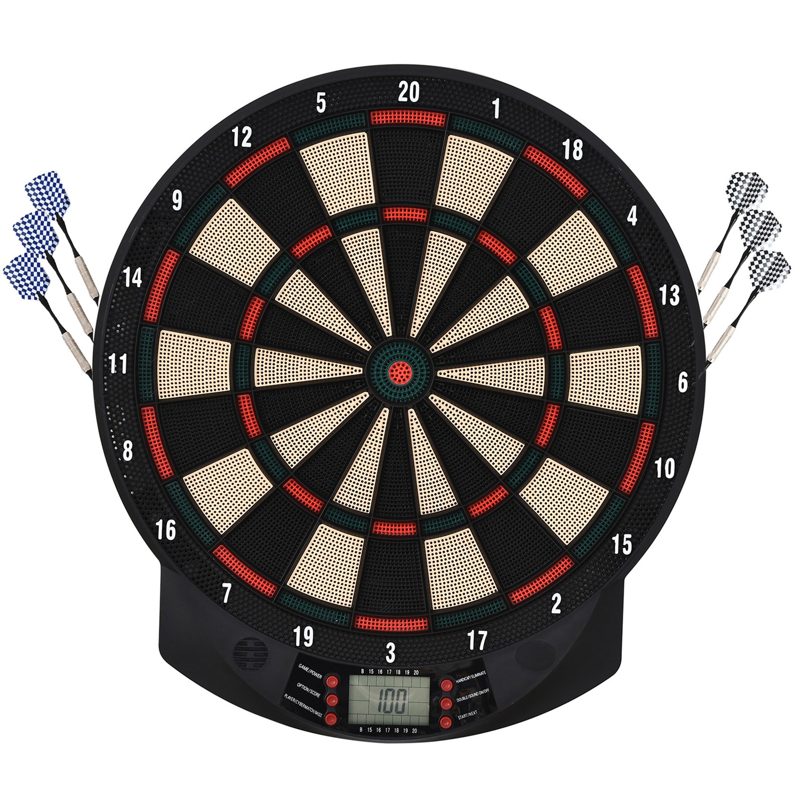 Elektronische Dartscheibe Dartboard Dart set mit 6 Darts 8 Spieler Soundeffekte