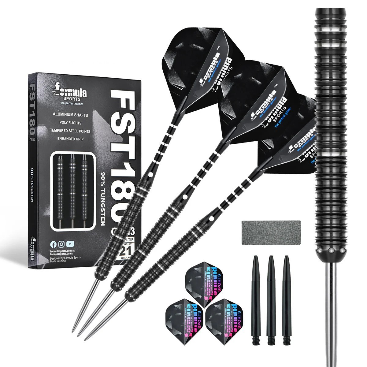 90% Wolfram Dartpfeile Set 21g 22g 23g 24g Präzision für Turniere Hobby Schwarz