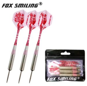 Steeldarts 24g Weiß Pink 3er Set Dartpfeile mit Stahlspitze & Alu Schaft