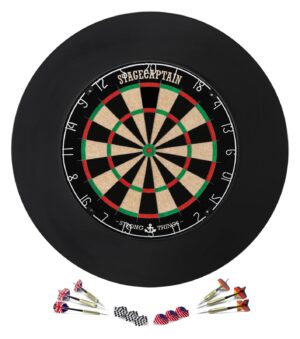 Dartscheibe Sisal Dartboard Board Steeldart 6 Pfeile Flights Set Surround Ring