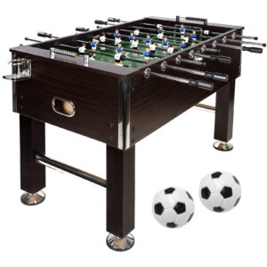 GAMES PLANET® Profi Tischfussball Leeds Kicker Holz dunkel