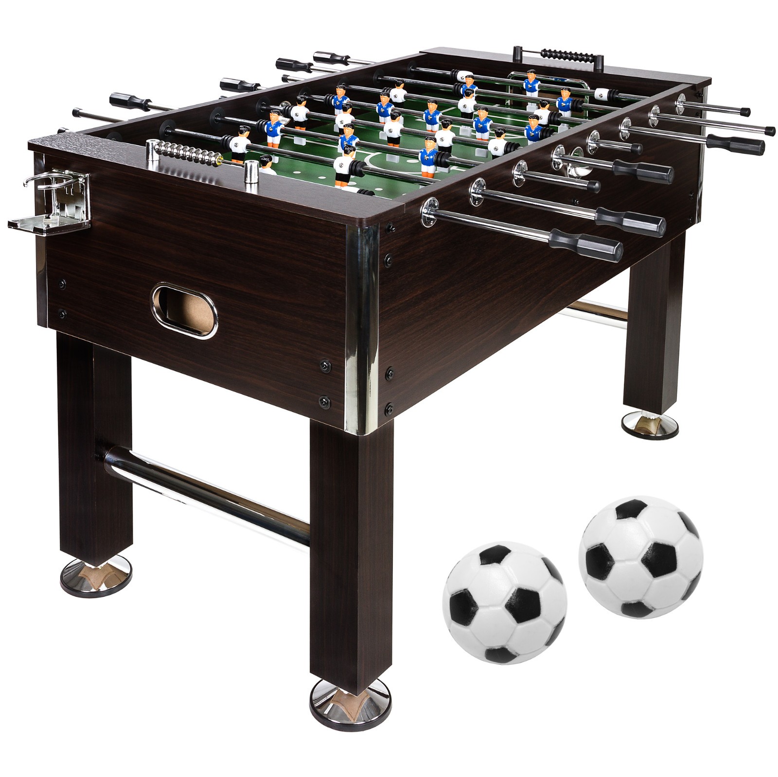 GAMES PLANET® Profi Tischfussball Leeds Kicker Holz dunkel