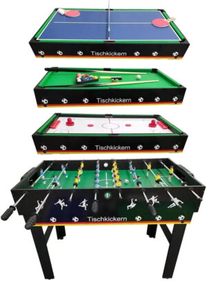 Izzy Multifunktionstisch Spieltisch 4 in 1 Tischfußball Billard Tischtennis 67