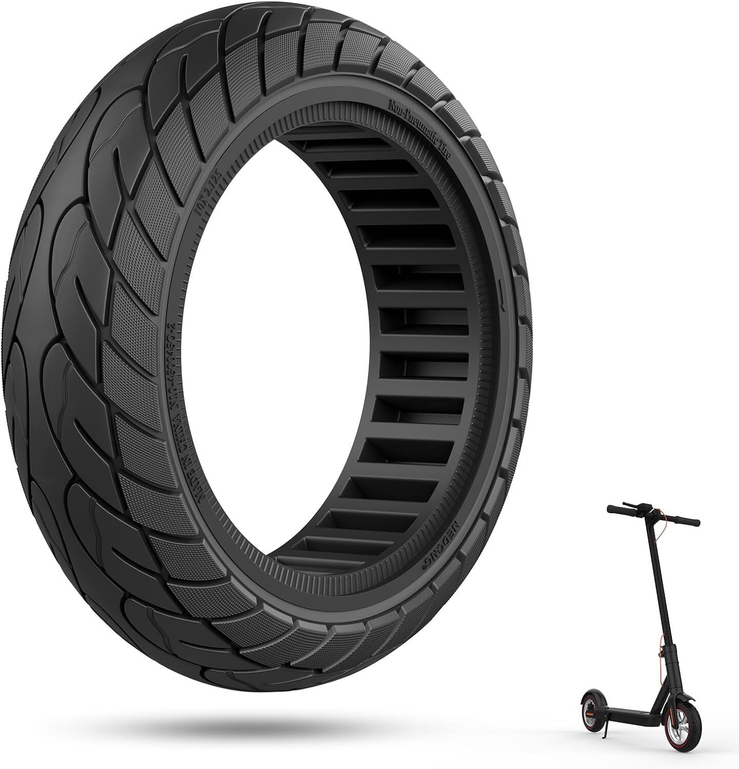 10 Zoll E Scooter Reifen Vollgummi 10x2.5 60/70 7.0 kompatibel mit Ninebot usw
