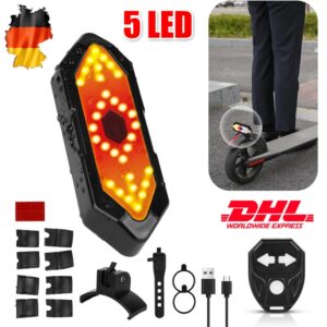 NEU E Scooter Blinker/Rücklicht Led Scooter Blinker Usb Aufladung +Fernbedienung