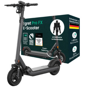 E Scooter + Straßenzulassung 10 Zoll Federung faltbar 80km Egret ProFX