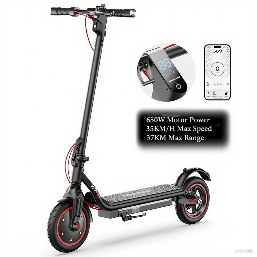 E Scooter 650W 35km/h Elektroroller Faltbar iScooter W7 Elektro Roller Bis 37KM