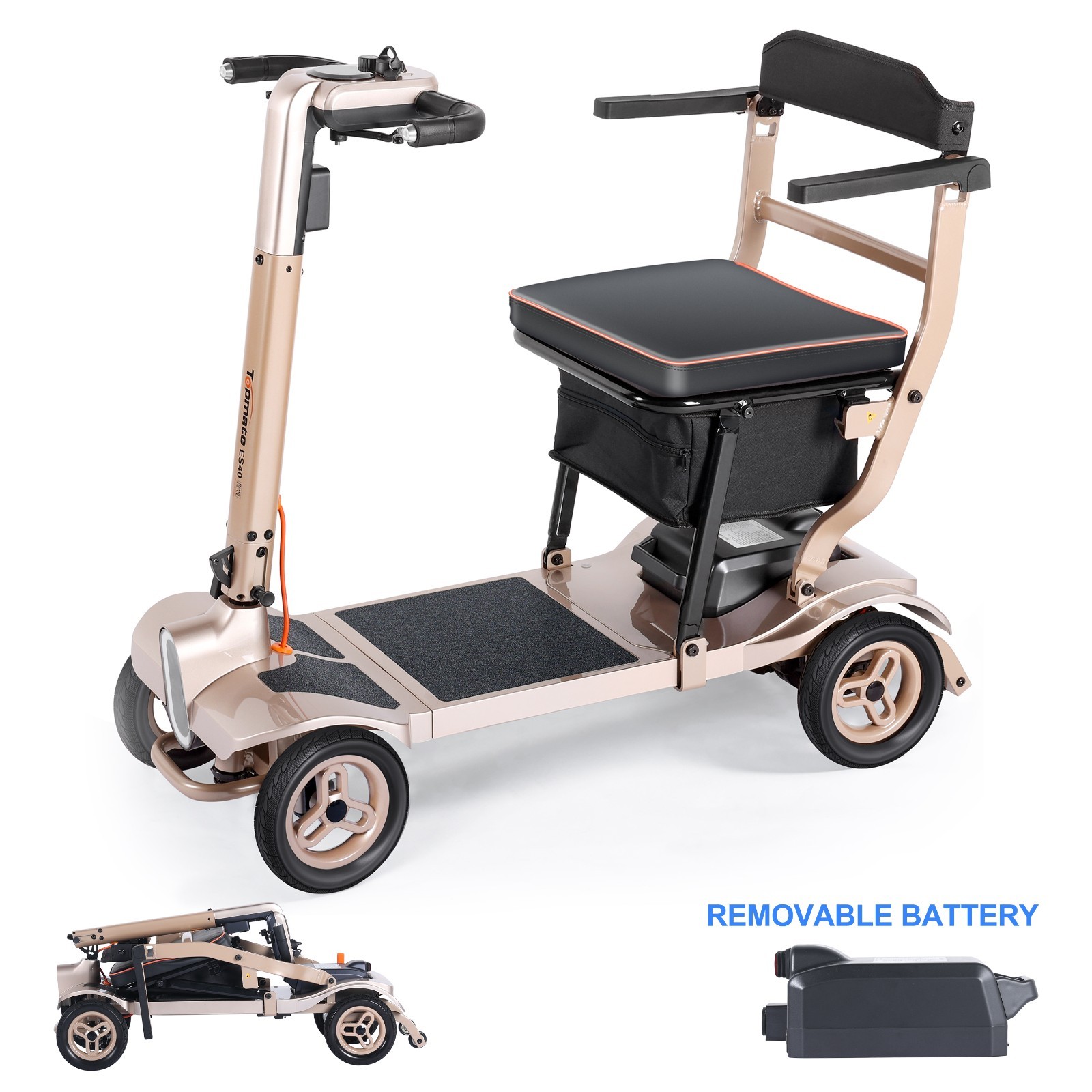 TopMate Mobilitätsroller 4 Räder ES40 für Senioren Faltbarer Elektro Scooter