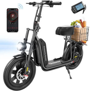 iScooter Elektroroller mit Krob 1000W 16 Zoll APP Faltbarer E Scooter mit Sitzen
