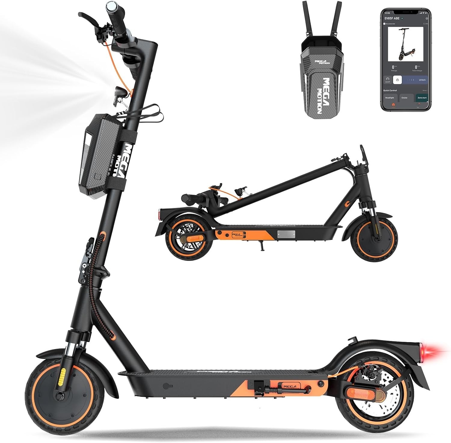 MEGA MOTION E Scooter ABE Faltbarer Elektroroller 400W Motor 7 8AH Batterie APP