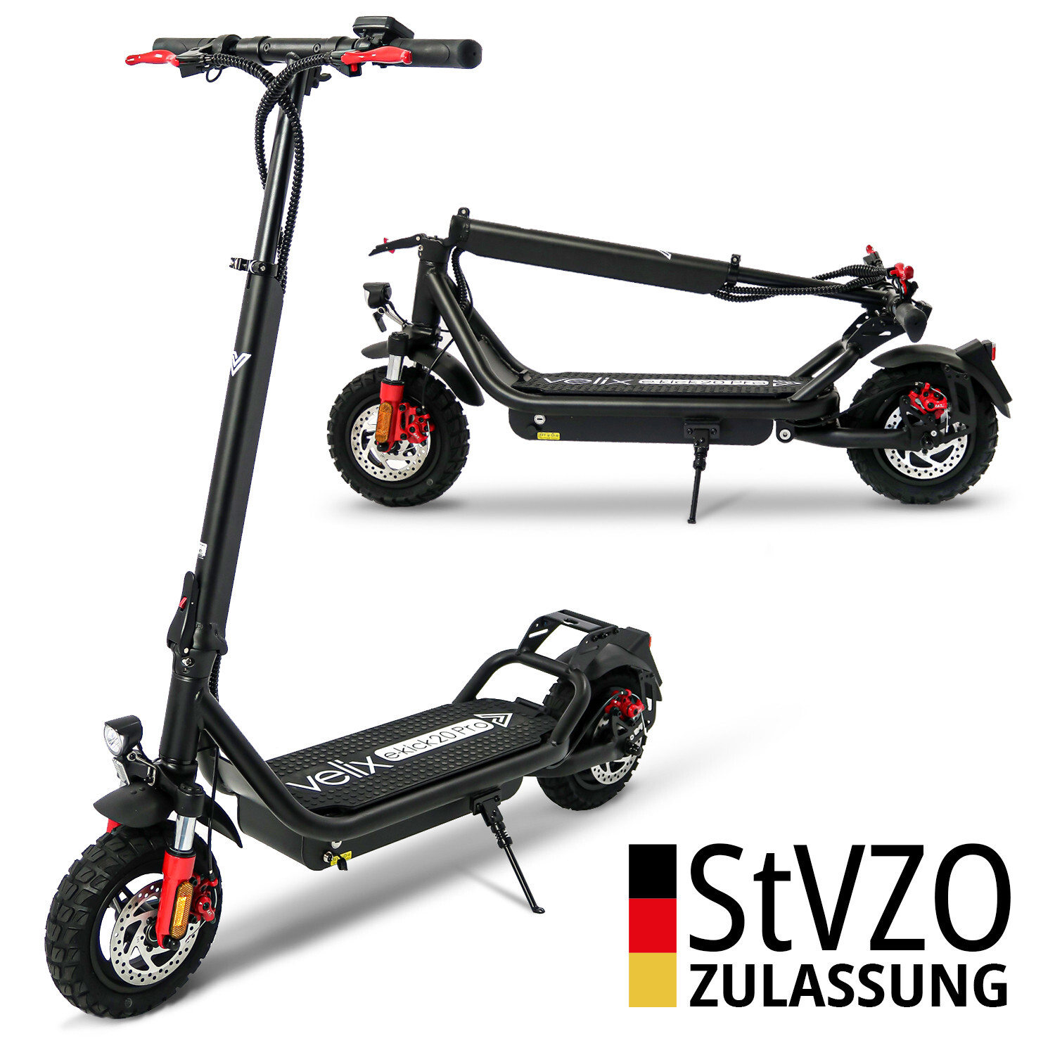 E Scooter Velix E Kick 20 Pro 10 Zoll Reifen E Roller City Scooter