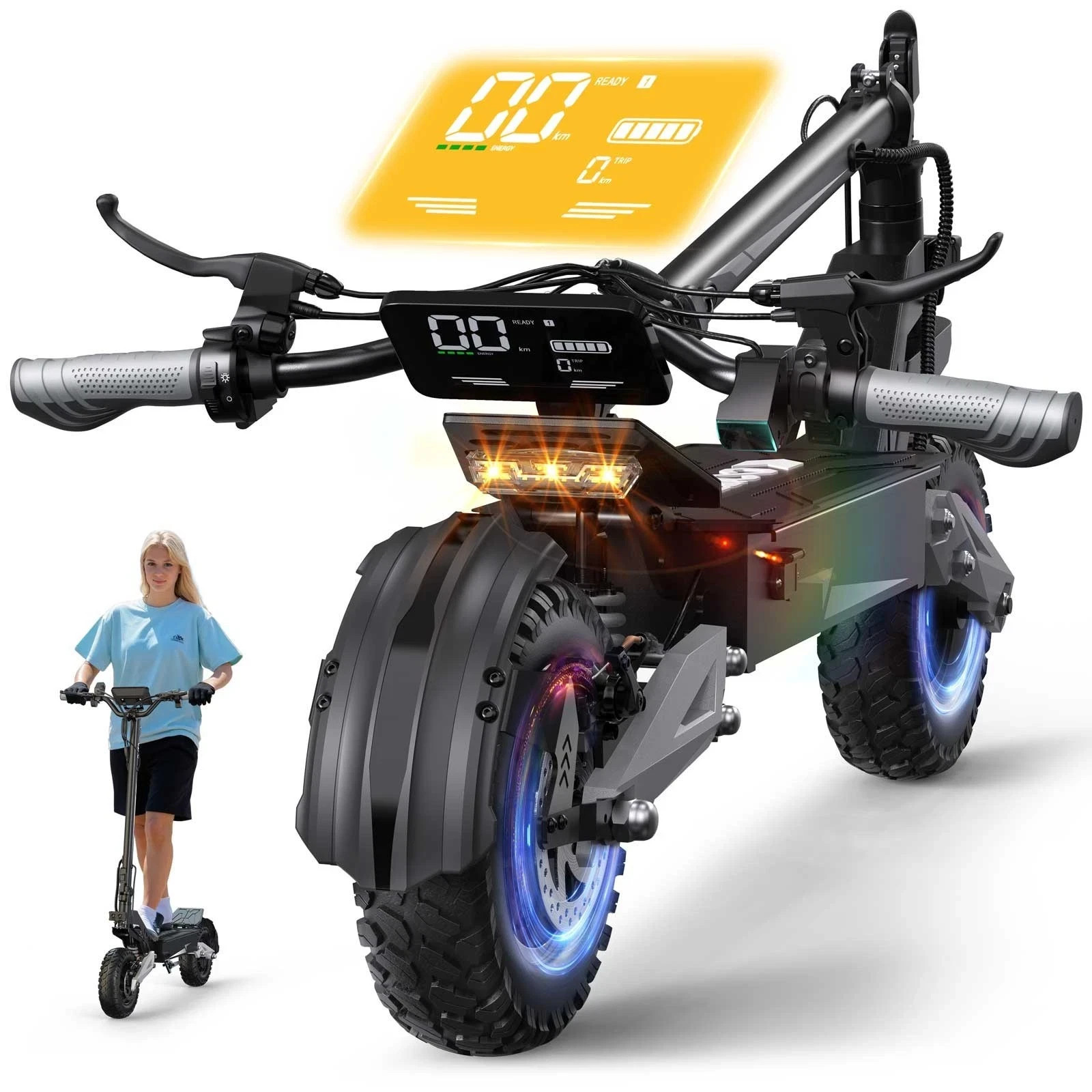 11 Zoll E Scooter OOTD T10 900W 48V 13 5Ah Off road Elektro Scooter Klappbar DE